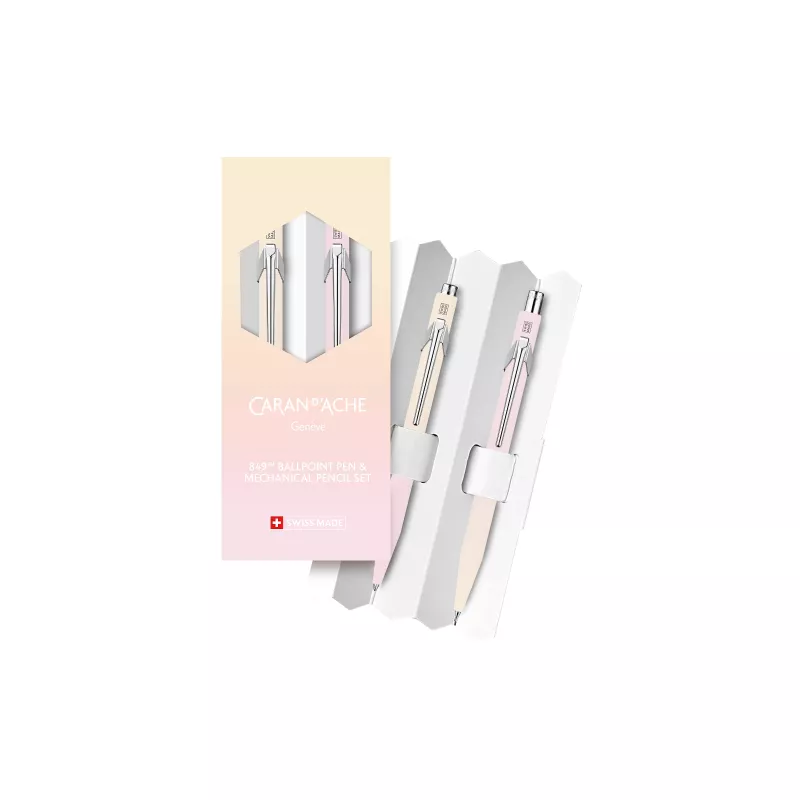 Caran d'Ache set de instrumentos de escritura HORIZON, degradado de amarillo pastel a rosa pastel (8490.708)
