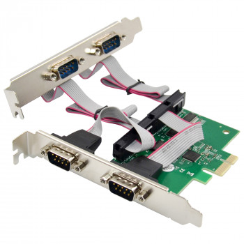 InLine® tarjeta de interfaz PCIe x1, 4x RS-232, Low Profile