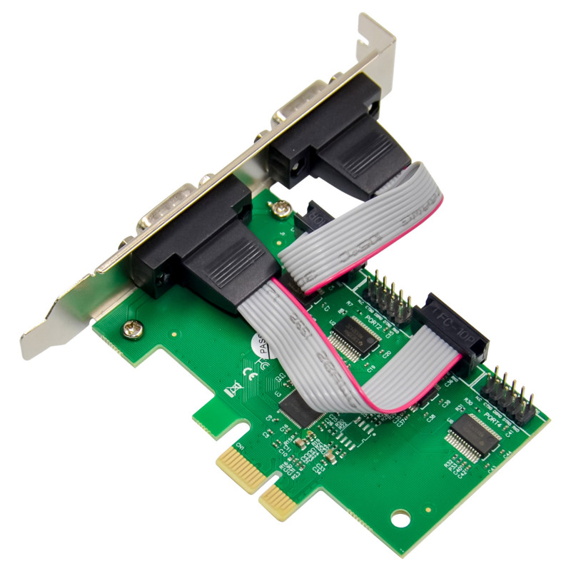 InLine® tarjeta de interfaz PCIe x1, 4x RS-232, Low Profile