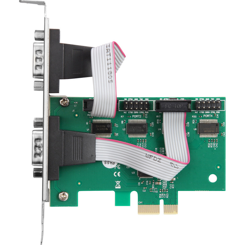 InLine® tarjeta de interfaz PCIe x1, 4x RS-232, Low Profile