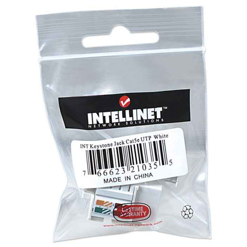 Intellinet 210355 Módulo Keystone RJ45 UTP Cat5e, punch-down, blanco