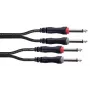 Cordial 14845 Cable de audio jack [2x conector jack 6,3 mm (mono) - 2x conector jack 6,3 mm (mono)] 3 m funda de PVC negra, Twin-Lead