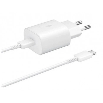 Samsung Adaptador de viaje TA800 con cable USB-C a USB-C, Blanco