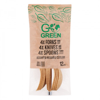 Gogreen Go Green Set de cubiertos reutilizable, 12 piezas