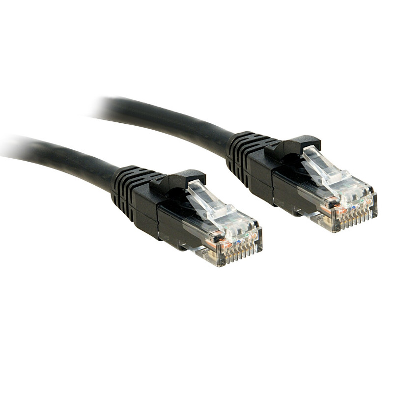 Lindy Cable de parcheo Cat6 U/UTP RJ45, 7,5 m, Negro