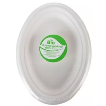 Gogreen Go Green Platos ovalados compostables de caña de azúcar, 10 uds.