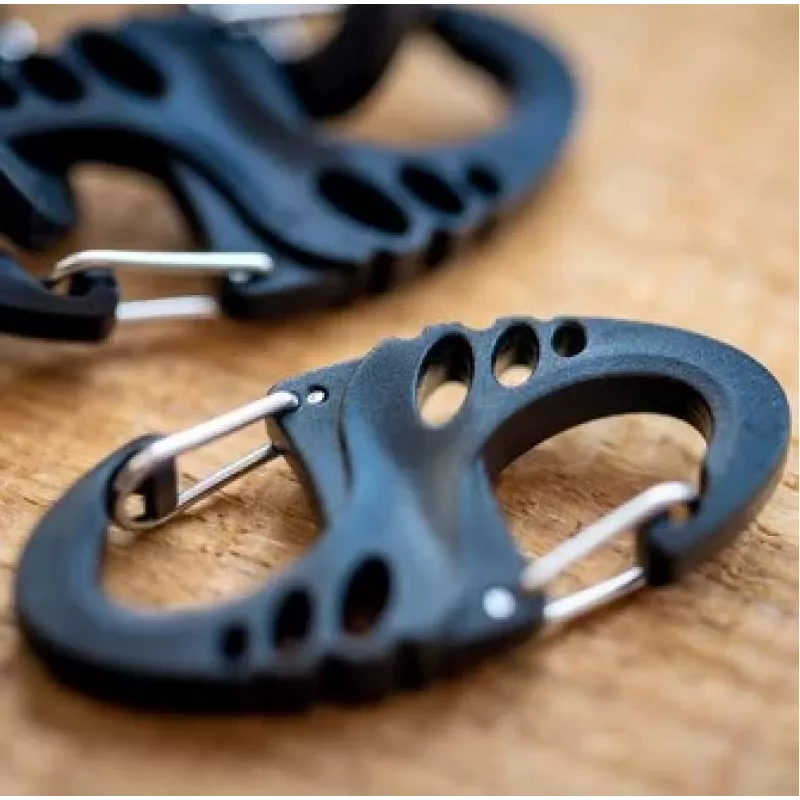 Mil-Tec S-Hook Set de mosquetones – negro