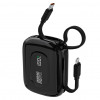 Dudao K32 Batería externa 22,5 W 10000 mAh con cable USB-C/Lightning integrado – negro