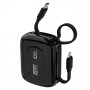Dudao K32 Batería externa 22,5 W 10000 mAh con cable USB-C/Lightning integrado – negro