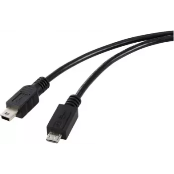Renkforce cable USB 2.0 Micro-USB a Mini-USB, 0,5 m, negro