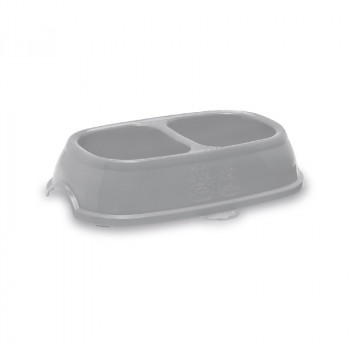 Stefanplast Break 13 comedero para mascotas 0,2+0,2 l, 21x13x5 cm, surtido gris/azul