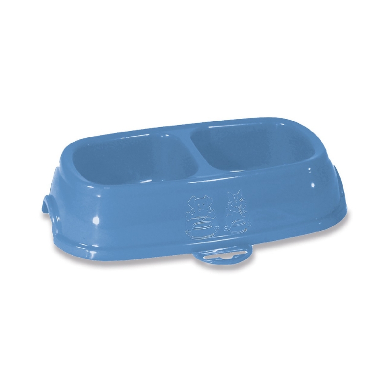 Stefanplast Break 13 comedero para mascotas 0,2+0,2 l, 21x13x5 cm, surtido gris/azul