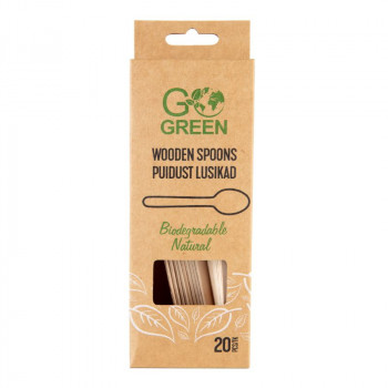 Gogreen Go Green Cucharas de madera, 20 uds.
