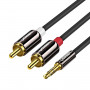 Cable de audio UGREEN AV116 RCA a AUX 3,5 mm, 1 m, negro