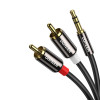 Cable de audio UGREEN AV116 RCA a AUX 3,5 mm, 1 m, negro