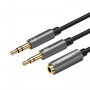 UGREEN UV140 cable divisor de audio AUX 3,5 mm, negro/gris