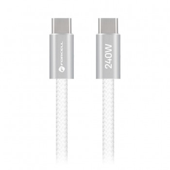 Forcell cable USB USB-C a USB-C, 2 m, 240 W, blanco