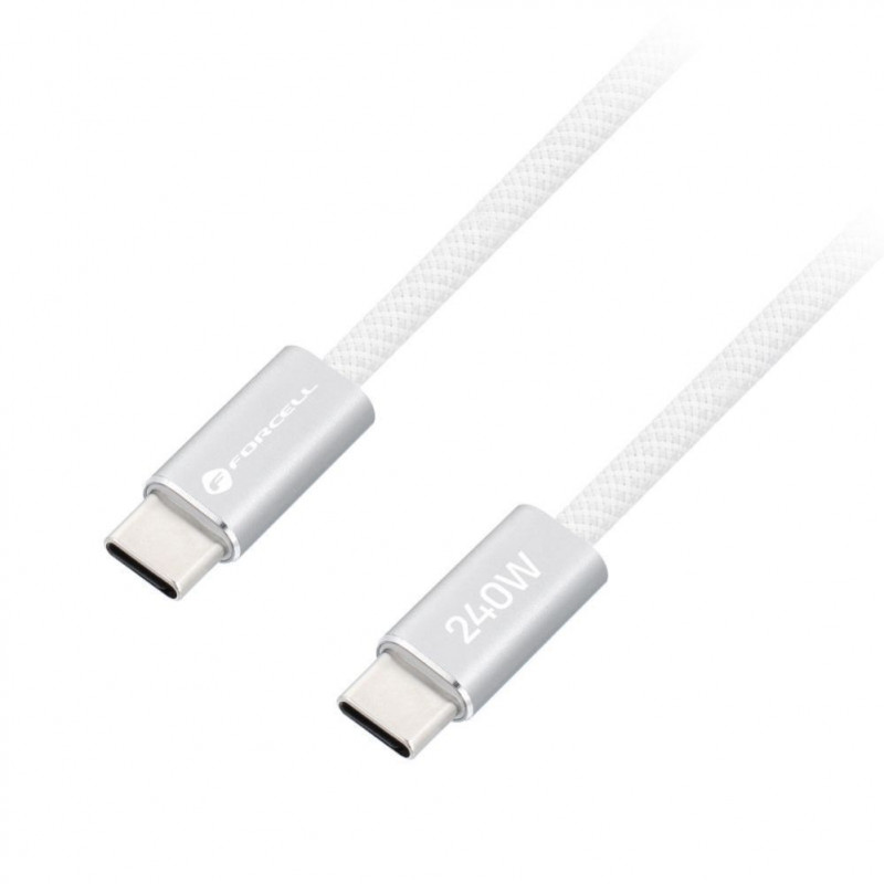 Forcell cable USB USB-C a USB-C, 2 m, 240 W, blanco