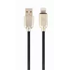 Cable USB 2.0 Gembird conector macho USB-A a conector macho Lightning, recubierto de goma, 1 m, negro (CC-USB2R-AMLM-1M)