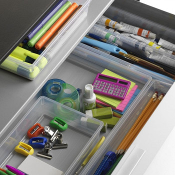 Caja organizadora KIS Sistemo Organizer 6 15 x 15 x 5 cm transparente/gris claro