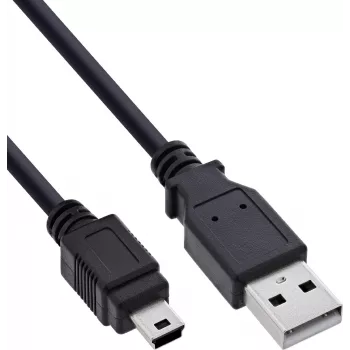 Cable USB 2.0 USB-A a Mini-USB InLine, 1 m, negro