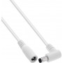 InLine® cable de extensión DC, conector macho acodado, 5,5 x 2,1 mm, blanco, 0,2 m