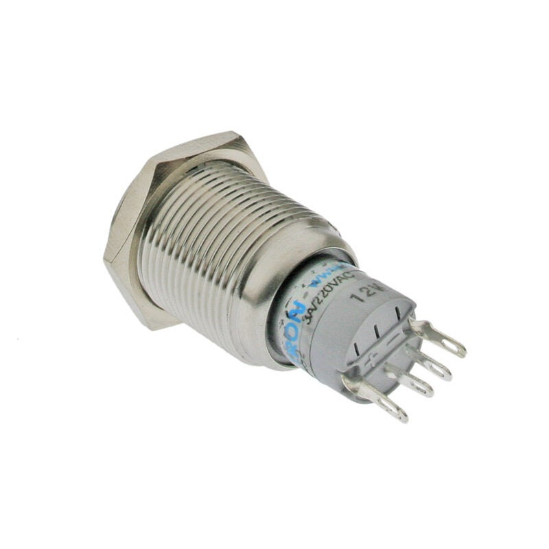 Lamptron pulsador antivandálico / interruptor 16mm - Silverline - azul