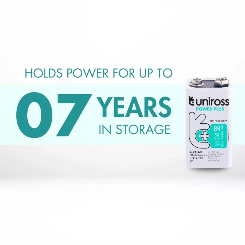 Uniross Power Plus pila alcalina 6LR61 9V 600mAh, 1 ud.