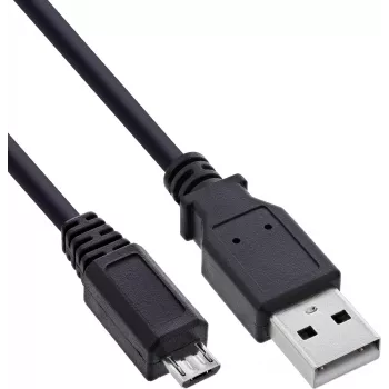 InLine cable USB 2.0 Micro-USB a USB-A, 0,3 m, negro
