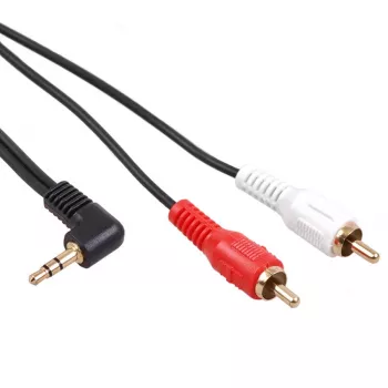 Maclean MCTV-824 cable de audio 3,5 mm minijack a 2x RCA, 1 m, negro