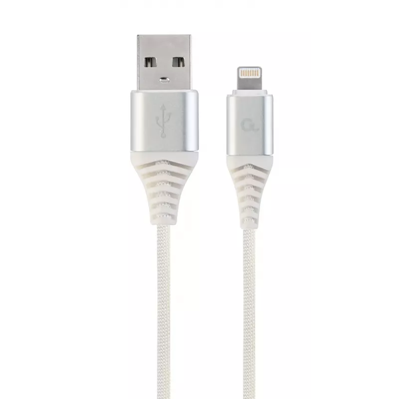 Gembird cable USB 2.0 a Lightning (8 pines) con trenza textil, 2 m, blanco