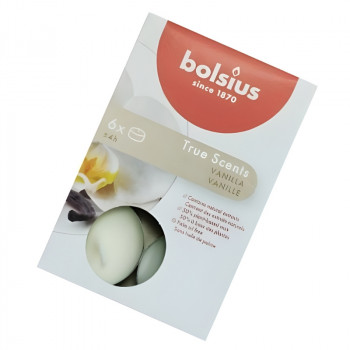 Bolsius True Scents velas de té perfumadas, vainilla, 6 uds.