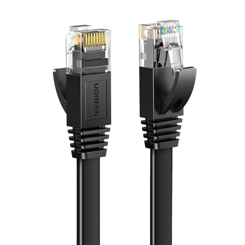 Cable de red plano Cat6 U/UTP RJ45 Ugreen, 0,5 m, negro