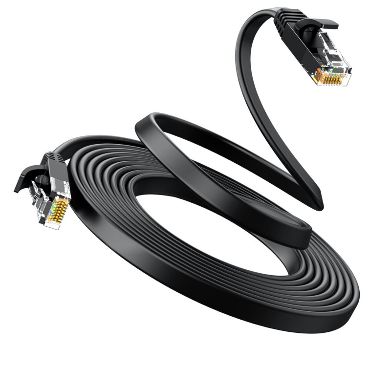 Cable de red plano Cat6 U/UTP RJ45 Ugreen, 0,5 m, negro