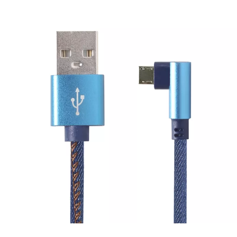 Cable USB 2.0 trenzado Gembird USB-A a Micro-USB, acodado, 1 m