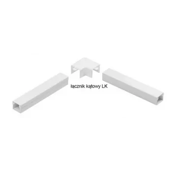 Conector en ángulo para canal de instalación eléctrica Stasiński LK 20x14, blanco (1 ud.)