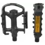 Pedales de bicicleta FISCHER, para mountain bikes, plástico negro, con reflectores laterales - 1 unidad
