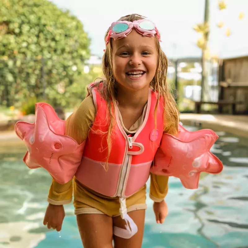 Chaleco salvavidas Sunnylife (2-3 años) – Melody the Mermaid Neon Strawberry