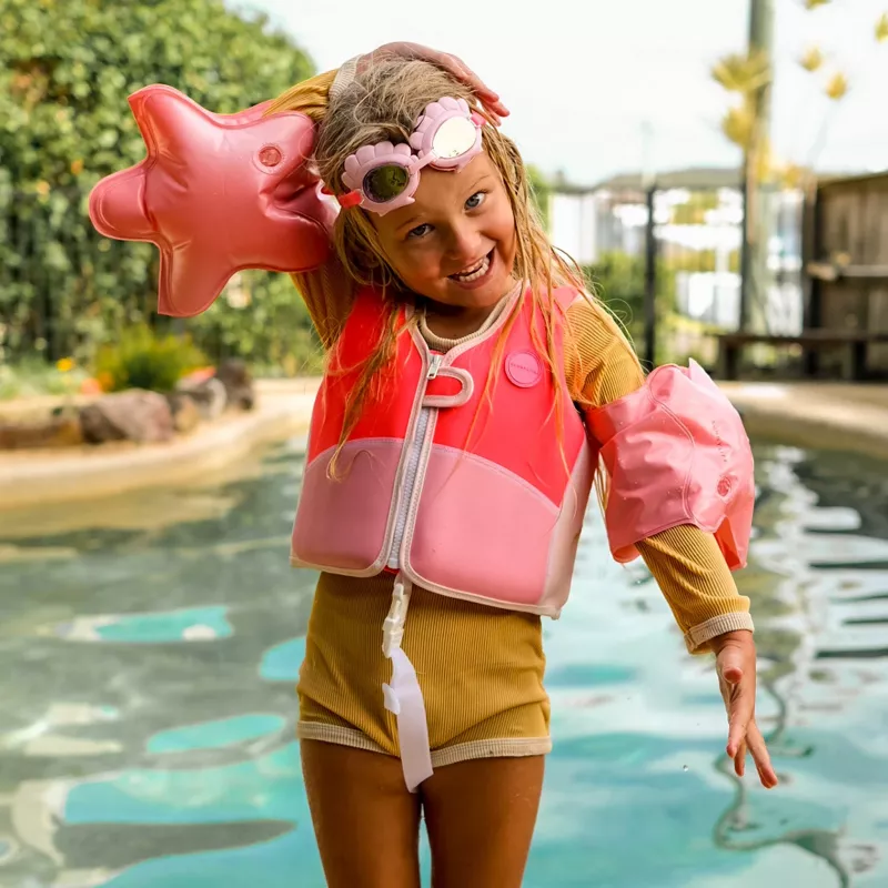 Chaleco salvavidas Sunnylife (2-3 años) – Melody the Mermaid Neon Strawberry