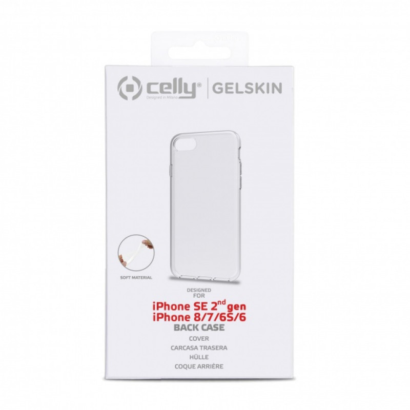 CELLY Gelskin Funda trasera iPhone SE 2022 / iPhone SE 2020/8/7/6s/6, transparente