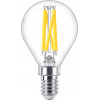 Philips Bombilla LED classic WarmGlow 60W E14, gota, transparente, regulable