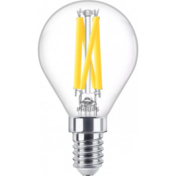 Philips Bombilla LED classic WarmGlow 60W E14, gota, transparente, regulable