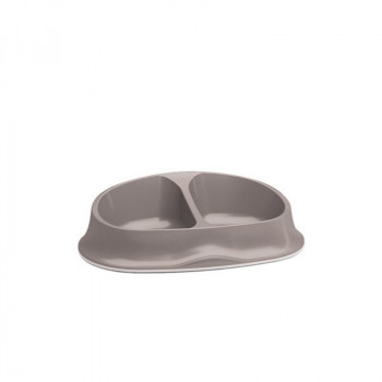 Stefanplast comedero doble Chic 0,25+0,25L 27x17,5x7,2cm gris claro