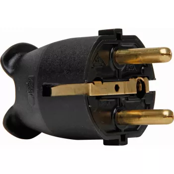 Kopp conector macho de seguridad de plástico, para 3x1,5mm², negro