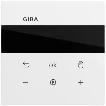 Gira S3000 termostato ambiente con pantalla, System 70, blanco puro (539370)
