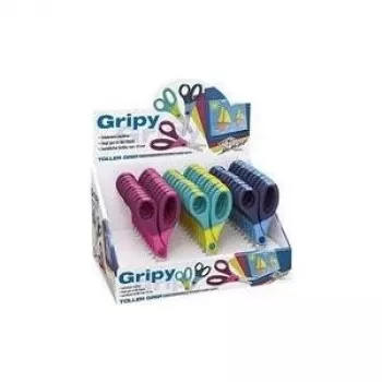 WEDO Gripy tijeras de manualidades, punta redonda, 130 mm, para diestros, acero inoxidable – expositor de 30 uds.