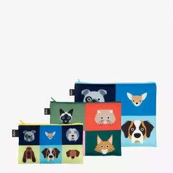 LOQI Stephen Cheetham set de bolsas – Dogs & Cats (3 uds.)
