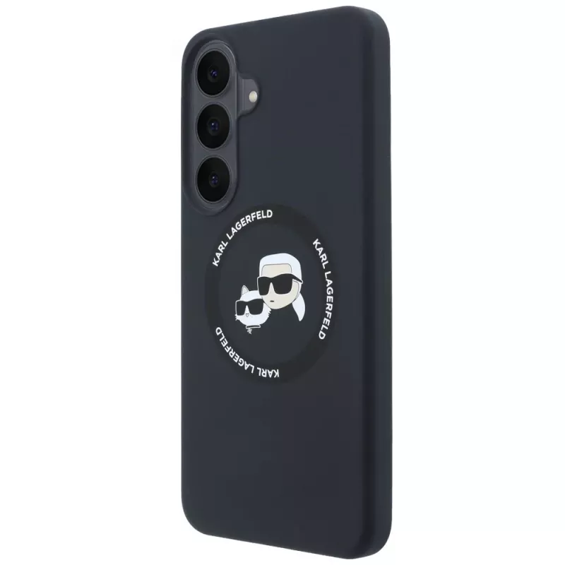 Funda Karl Lagerfeld Silicon Karl&Choupette Heads MagSafe para Samsung Galaxy S26 FE negra