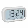 Despertador de cuarzo TFA Dostmann 60.2052.02 blanco 2 alarmas pantalla grande, tono de alarma extra fuerte