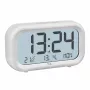 Despertador de cuarzo TFA Dostmann 60.2052.02 blanco 2 alarmas pantalla grande, tono de alarma extra fuerte